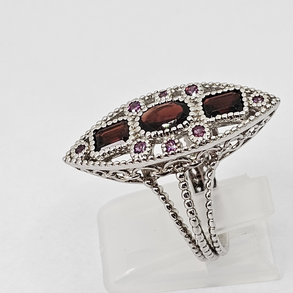 Natural Rhodolite Garnet & Pink Sapphire Ring Size 7! - Picture 4 of 9